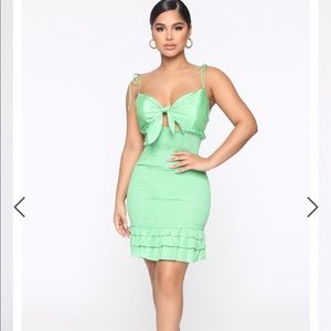 Smocked Mini Dress (Green)